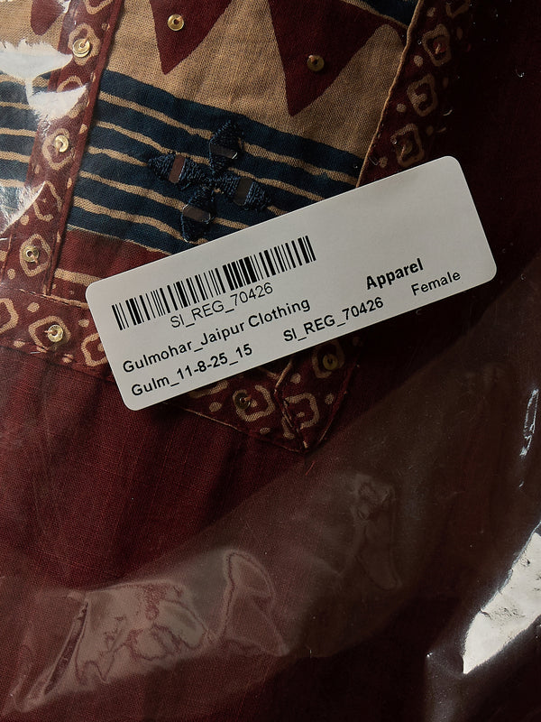 Gulmohar Jaipur Rayon Calf Length Solid 3/4 Sleeves V-Neck Straight Kurta Suit Set