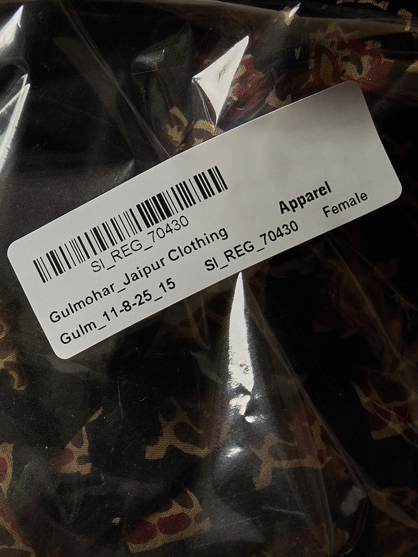 Gulmohar Jaipur Cotton Calf Length Printed Sleeveless Collard Straight Kurta Suit Set