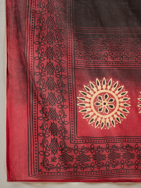 Gulmohar Jaipur Rayon Calf Length Solid Sleeveless V-Neck Straight Kurta Suit Set