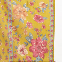 Cotton Calf Length Printed 3/4 Sleeves V-Neck Flared Kurta Suit Set