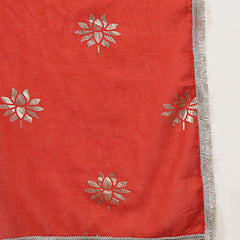 Gulmohar Jaipur Malmal Calf Length Solid Full Sleeves Anrakha Neck Anarkali Kurta Suit Set