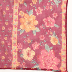 Cotton Calf Length Printed 3/4 Sleeves V-Neck Flared Kurta Suit Set