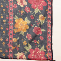 Cotton Calf Length Printed 3/4 Sleeves V-Neck Flared Kurta Suit Set