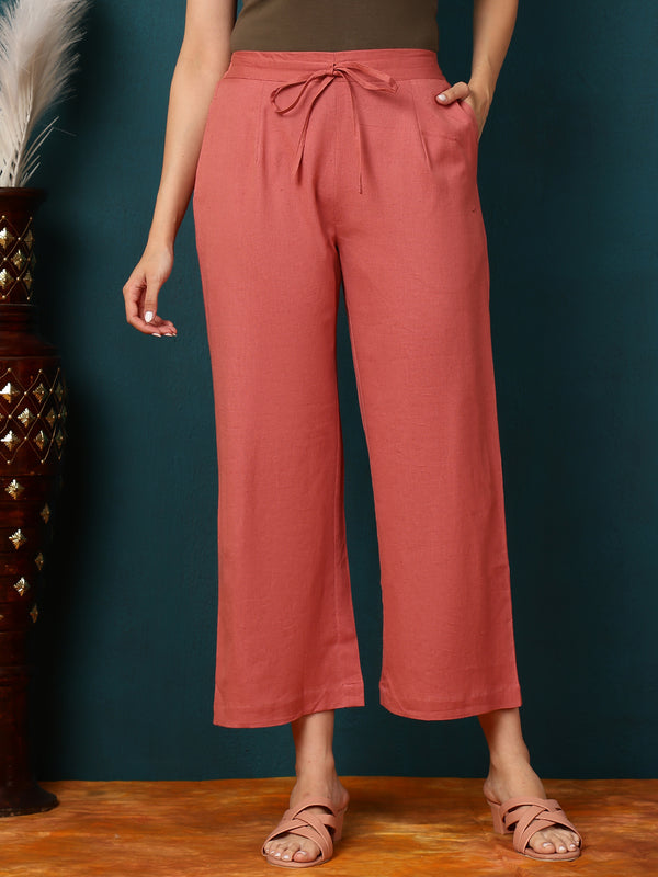Cotton Flex Ankle Length Solid Regular Bottom