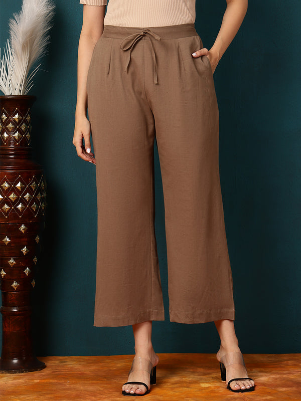 Cotton Flex Ankle Length Solid Regular Bottom