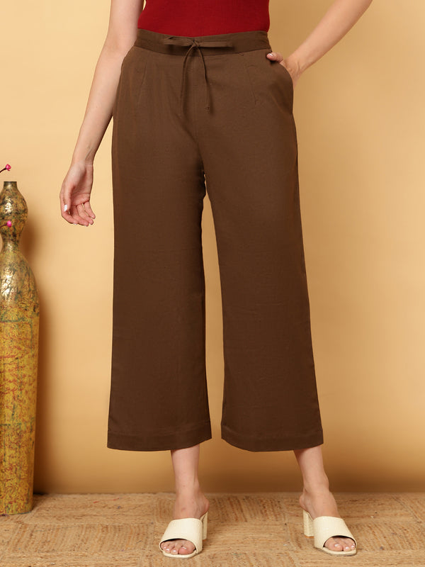 Cotton Flex Ankle Length Solid Regular Bottom