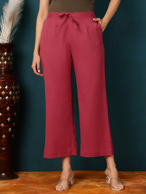 Cotton Flex Ankle Length Solid Regular Bottom