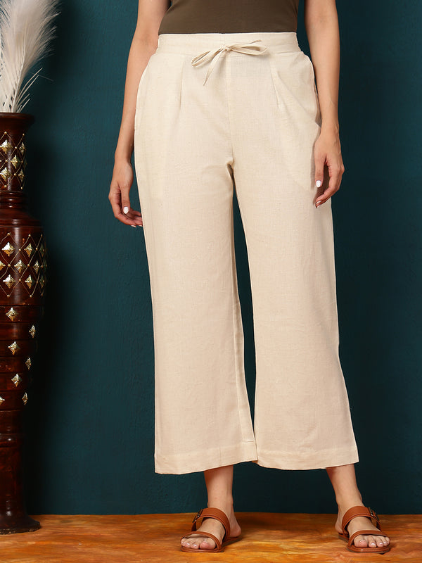 Cotton Flex Ankle Length Solid Regular Bottom