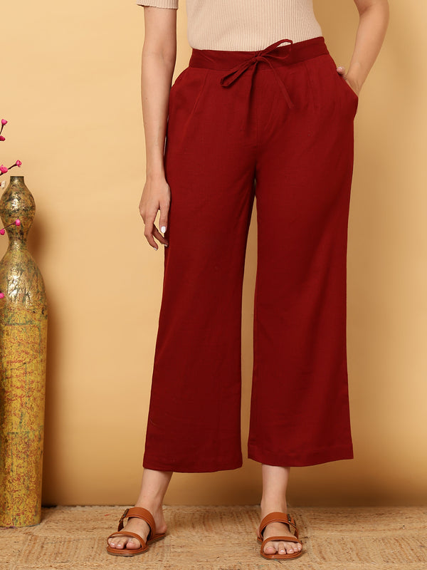 Cotton Flex Ankle Length Solid Regular Bottom