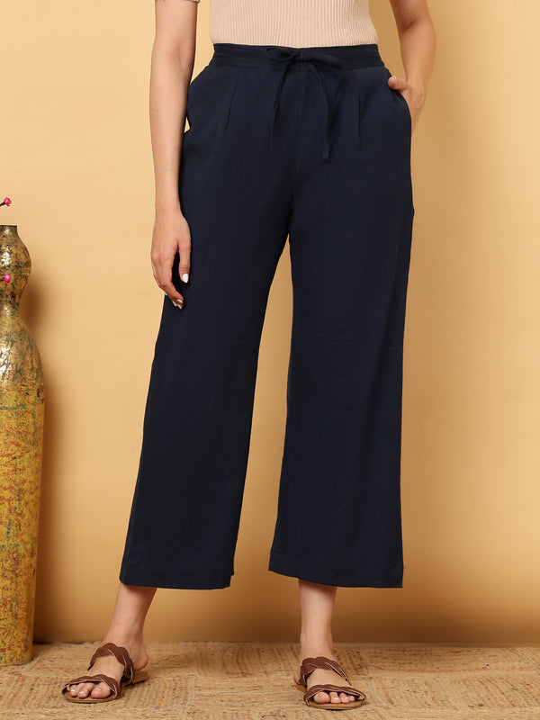 Cotton Flex Ankle Length Solid Regular Bottom