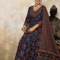 Women Printed Flared Kurta Set
