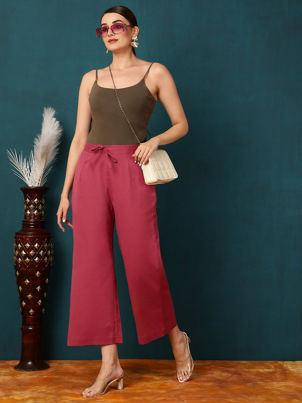 Cotton Flex Ankle Length Solid Regular Bottom