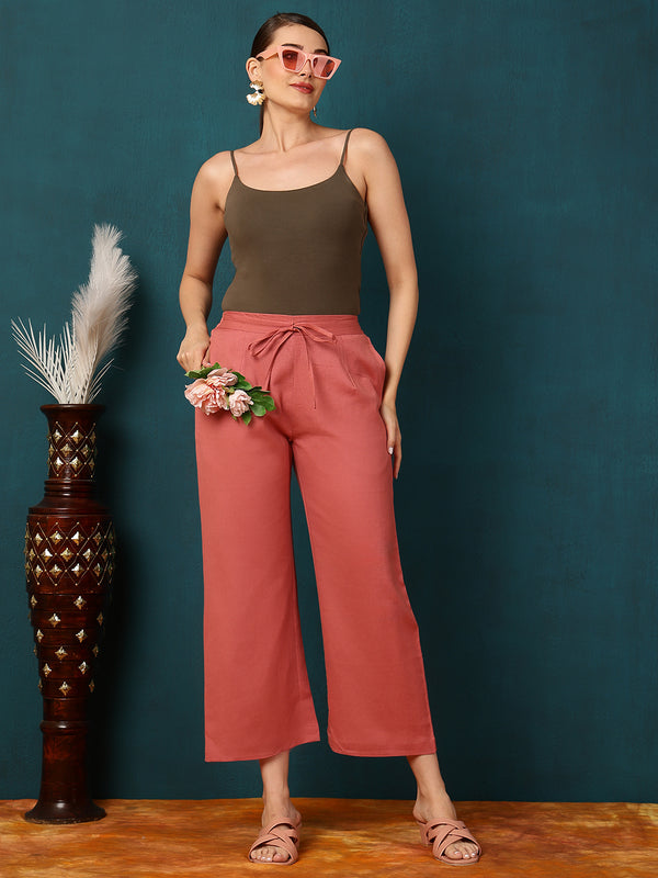 Cotton Flex Ankle Length Solid Regular Bottom