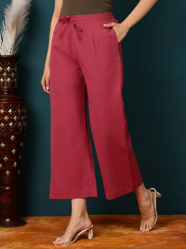 Cotton Flex Ankle Length Solid Regular Bottom