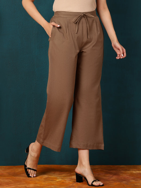 Cotton Flex Ankle Length Solid Regular Bottom