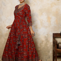 Women Printed Flared Kurta Set