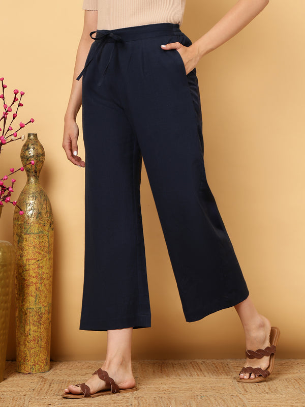 Cotton Flex Ankle Length Solid Regular Bottom