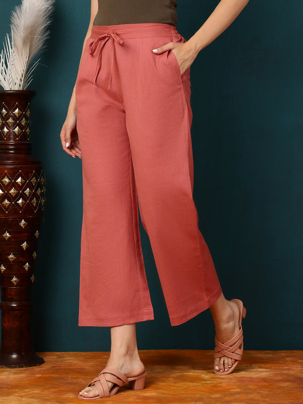 Cotton Flex Ankle Length Solid Regular Bottom