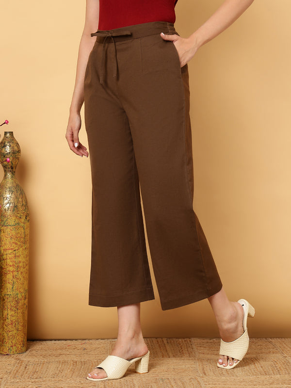 Cotton Flex Ankle Length Solid Regular Bottom