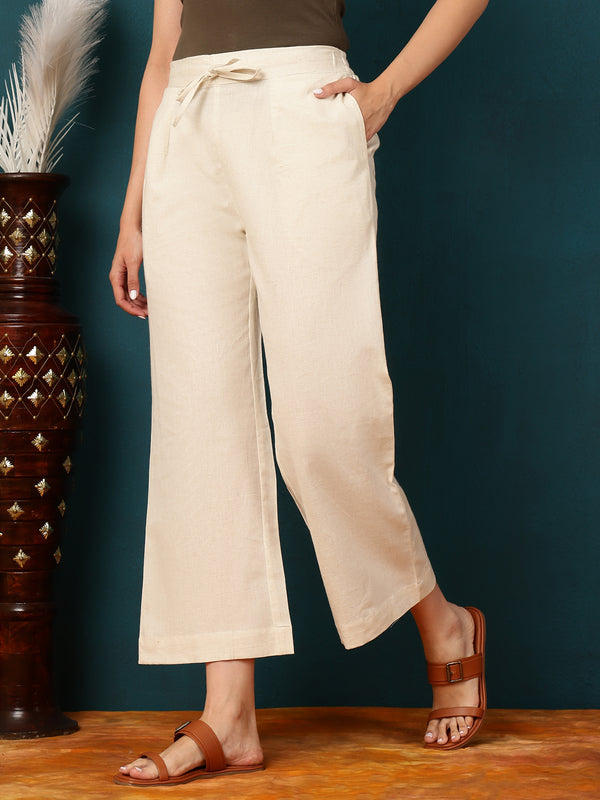 Cotton Flex Ankle Length Solid Regular Bottom
