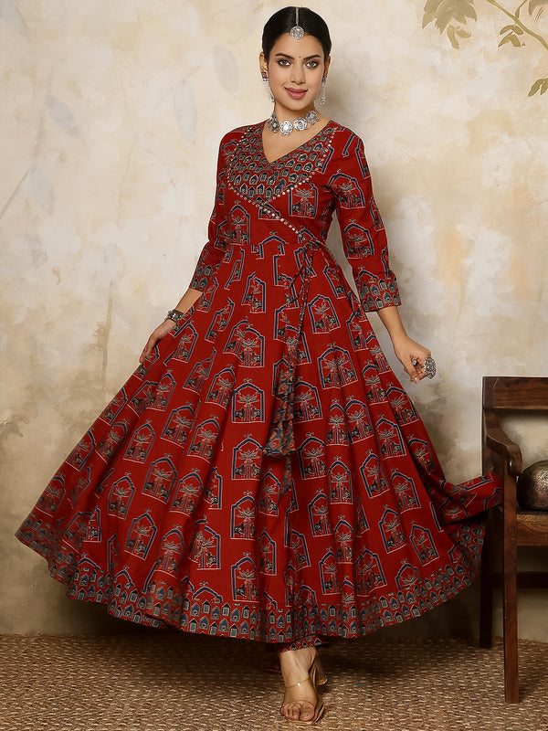 Women Printed Flared Kurta Set