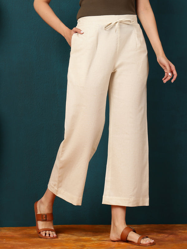 Cotton Flex Ankle Length Solid Regular Bottom