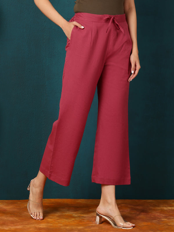Cotton Flex Ankle Length Solid Regular Bottom
