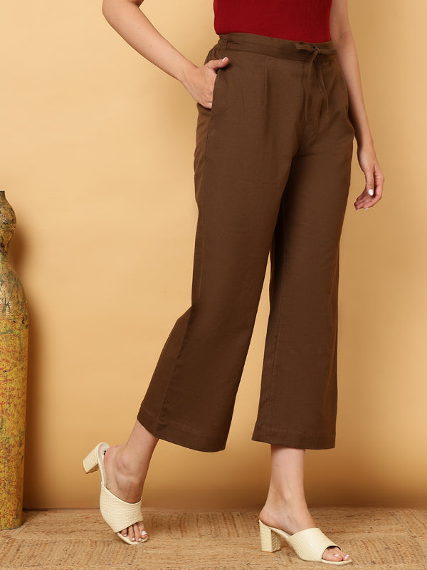 Cotton Flex Ankle Length Solid Regular Bottom