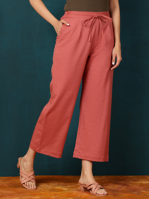 Cotton Flex Ankle Length Solid Regular Bottom