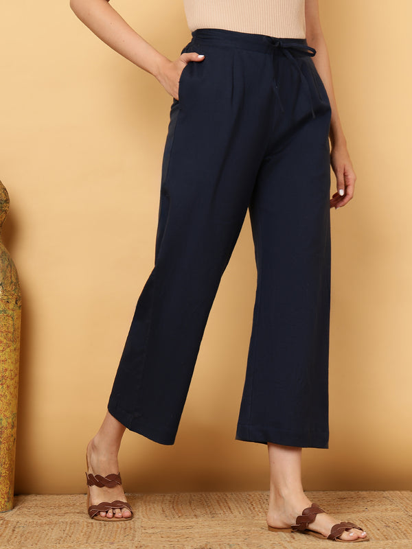 Cotton Flex Ankle Length Solid Regular Bottom