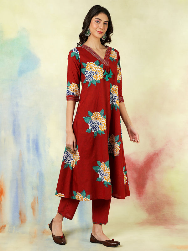 Black Rayon Printed Embroidered Straight Kurta Suit Set