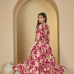 Gulmohar Jaipur Cotton Ankle Length Printed 3/4 Sleeves Sweetheart Neck Anarkali Kurta