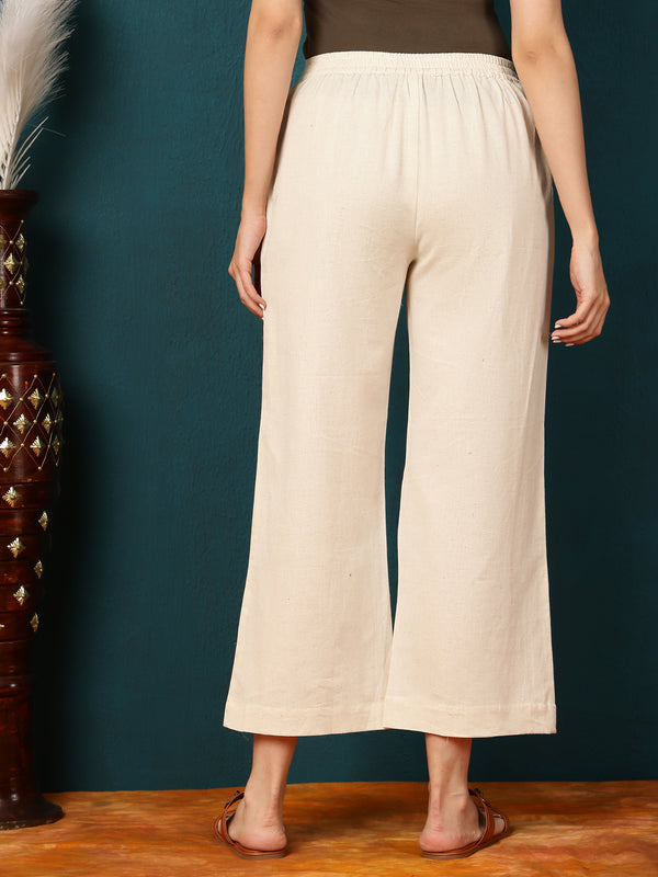 Cotton Flex Ankle Length Solid Regular Bottom