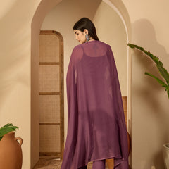 Gulmohar Jaipur Cotton Calf Length Solid Sleeveless V-Neck Straight Kurta Suit Set