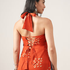 Rayon Mid Length Printed Sleeveless V-Neck Straight Kurta