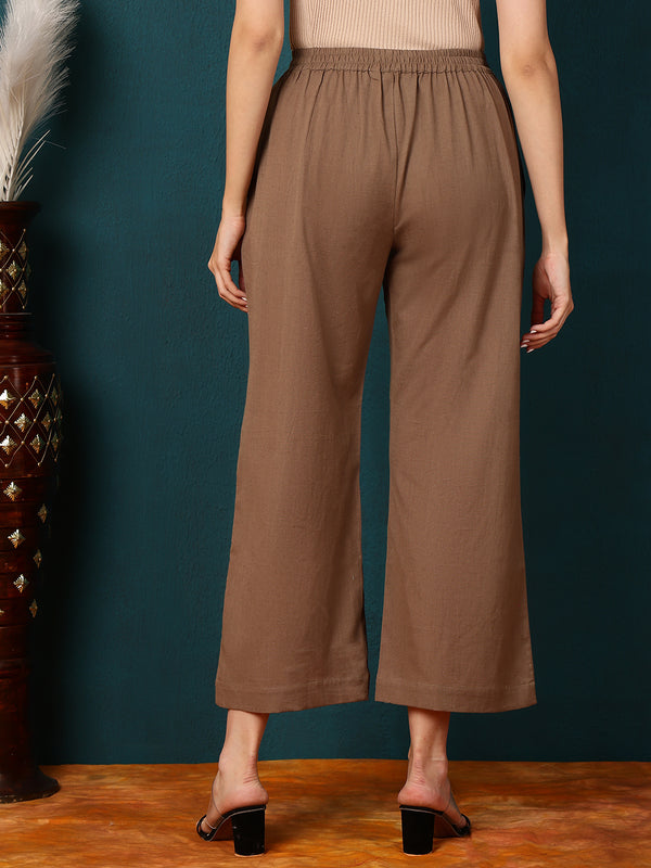 Cotton Flex Ankle Length Solid Regular Bottom