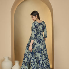 Gulmohar Jaipur Cotton Ankle Length Printed 3/4 Sleeves Sweetheart Neck Anarkali Kurta