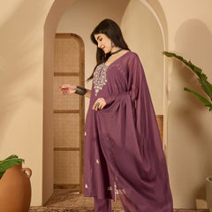 Gulmohar Jaipur Cotton Calf Length Solid Sleeveless V-Neck Straight Kurta Suit Set
