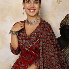 Women Printed Flared Kurta Set