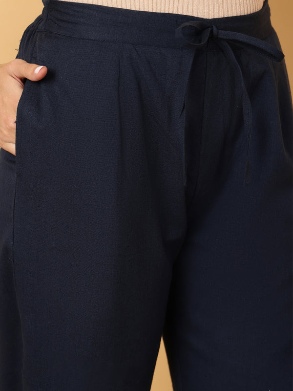 Cotton Flex Ankle Length Solid Regular Bottom
