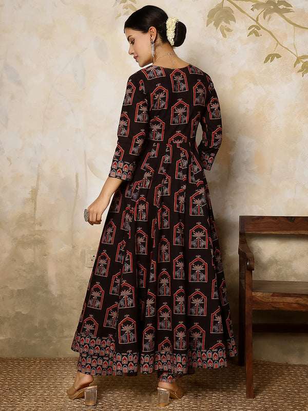 Women Printed Flared Kurta Set