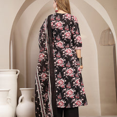 Gulmohar Jaipur Cotton Calf Length Printed 3/4 Sleeve V-Neck Flared Kurta Suit Set