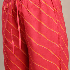 Gulmohar Jaipur Cotton Calf Length Printed 3/4 Sleeve V-Neck Straight Kurta Suit Set