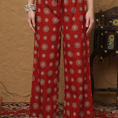 Black Cotton Printed Collared Neck Anarkali Kurta Suit Set