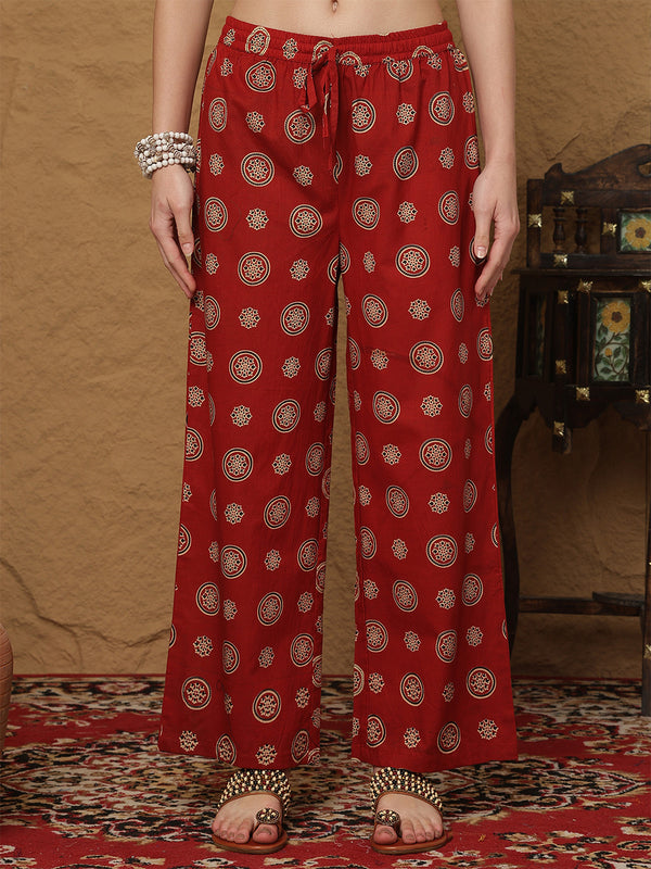 Black Cotton Printed Collared Neck Anarkali Kurta Suit Set
