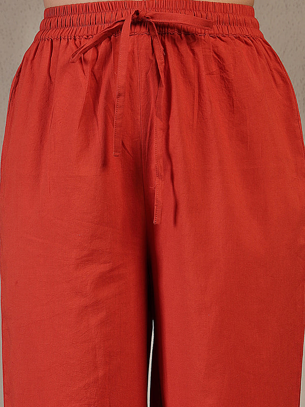 Gulmohar Jaipur Malmal Calf Length Solid Full Sleeves Anrakha Neck Anarkali Kurta Suit Set