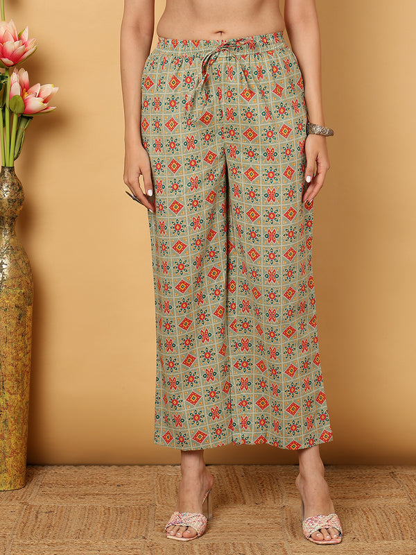 Calf Length Straight Shirt Coller Kurta Palazzo Set