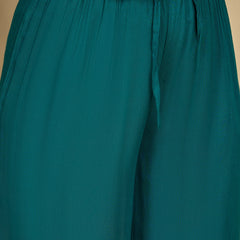 Gulmohar Jaipur Rayon Calf Length Printed Sleeveless V-Neck Straight Kurta Suit Set