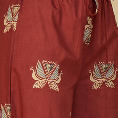 Gulmohar Jaipur Rayon Calf Length Solid 3/4 Sleeves V-Neck Flared Kurta Suit Set