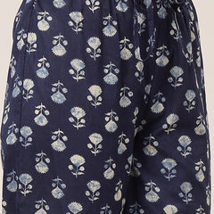 Rayon Calf Length Printed Sleeveless V-Neck Flared Kurta